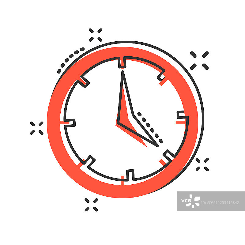 漫画风格的实时时钟图标图片素材