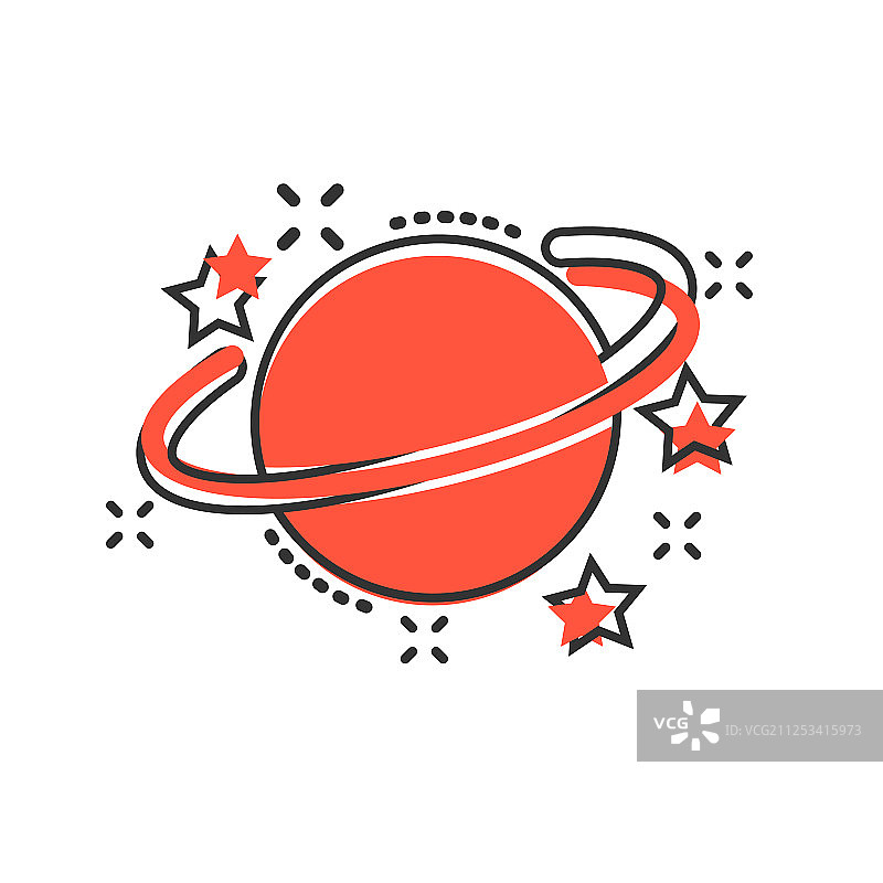 漫画风格的土星图标图片素材