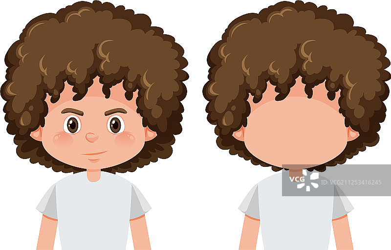 有脸和无脸的男孩图片素材