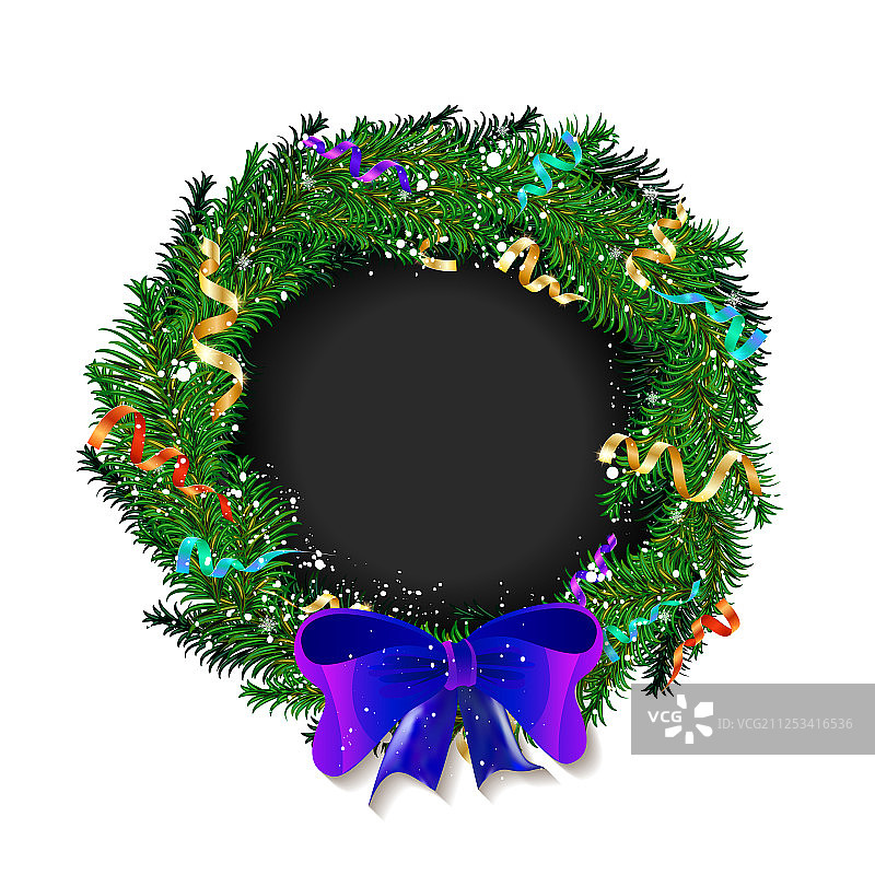 白色背景上的圣诞花环图片素材