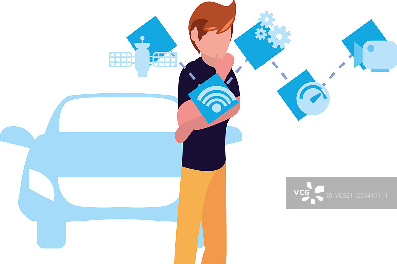 自动驾驶智能汽车图标图片素材