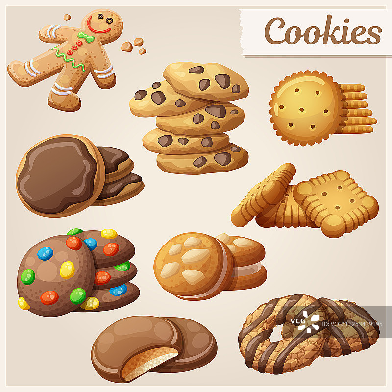 美味卡通饼干合集图片素材