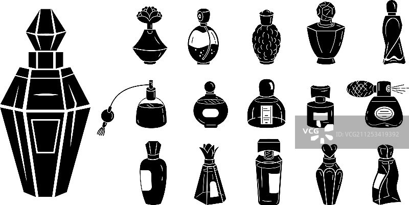 香水瓶图标集简约风格图片素材