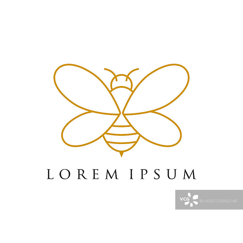 极简奢华蜜蜂线条logo设计图片素材