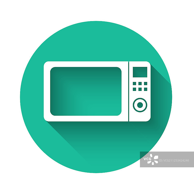 带有长阴影的白色微波炉图标图片素材