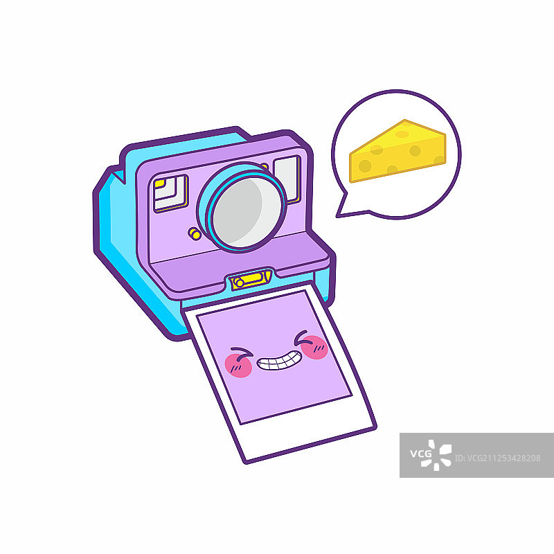 可爱的相机贴纸表情图片素材