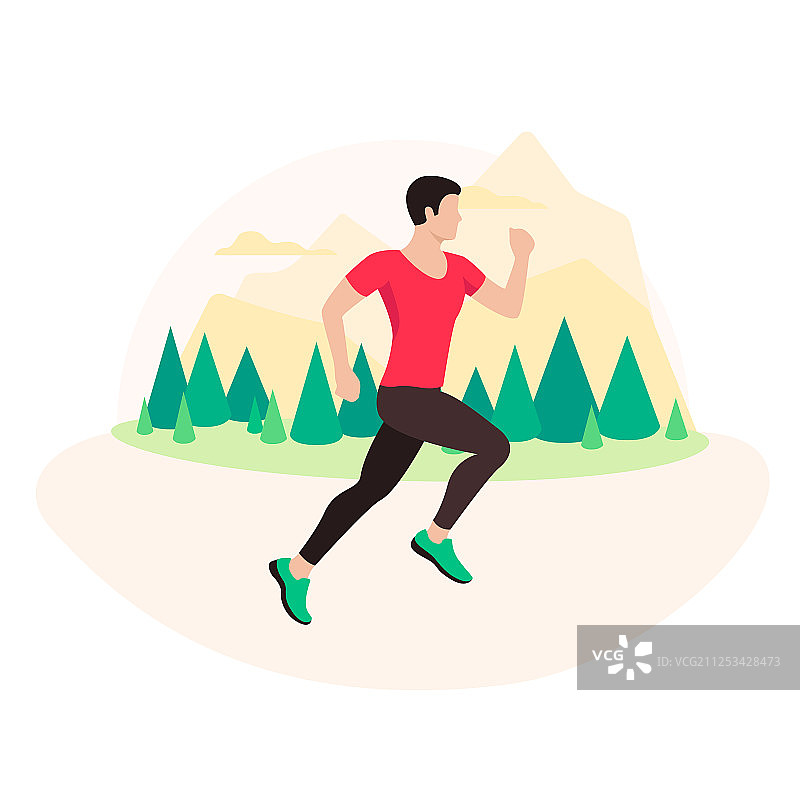 跑步中的男人图片素材