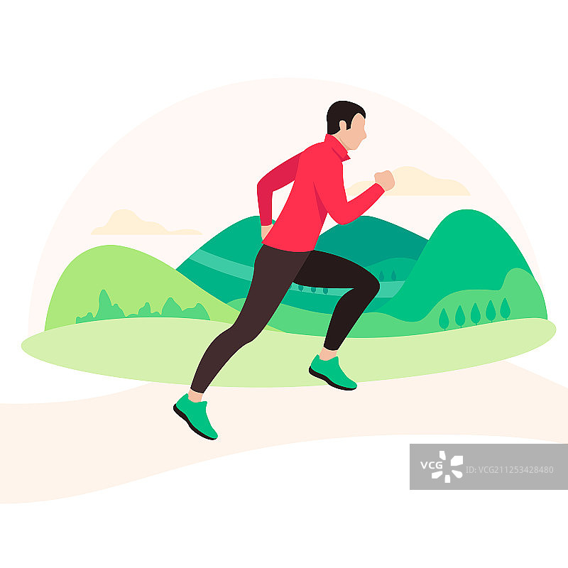 跑步中的男人图片素材