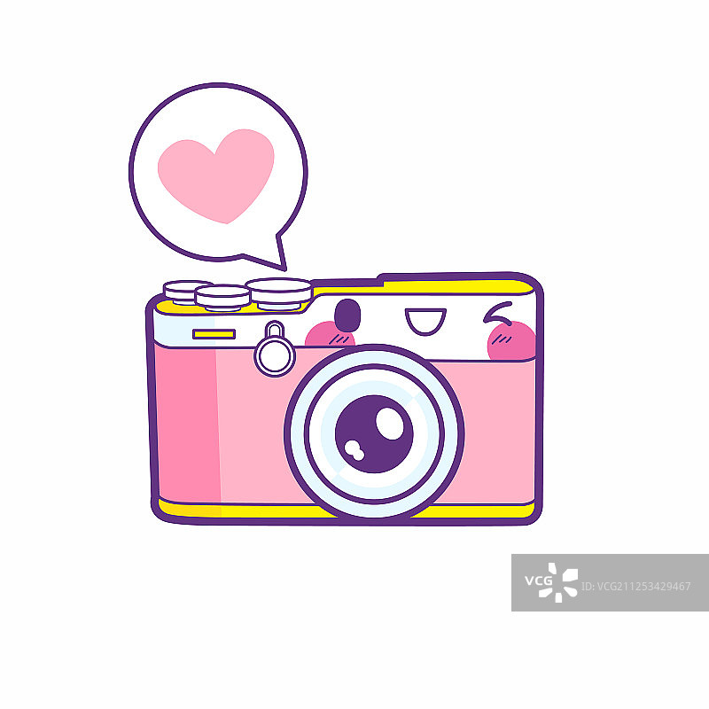 可爱的相机贴纸表情图片素材