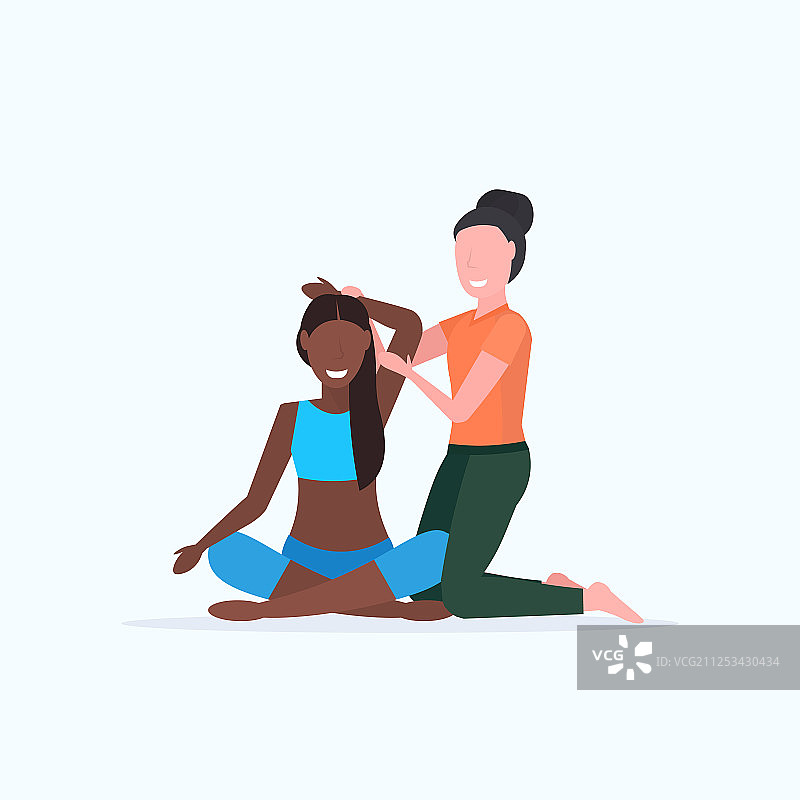 做伸展运动的女性私人教练图片素材