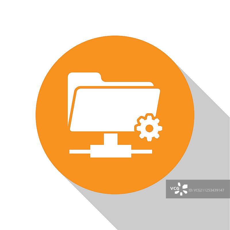 白色背景上的白色FTP设置文件夹图标图片素材