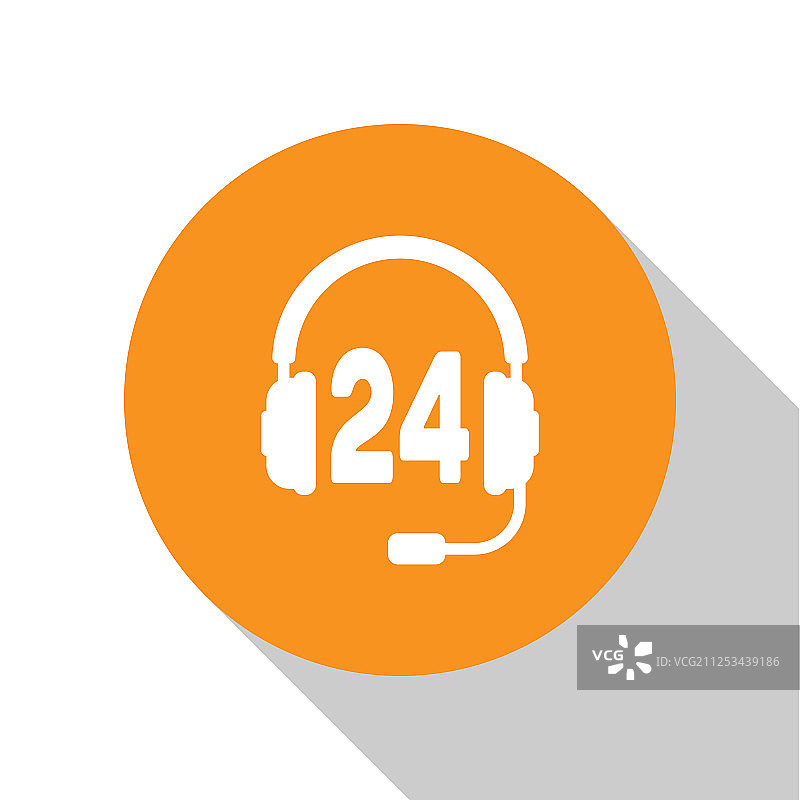 用于支持或服务的白色耳机图标图片素材