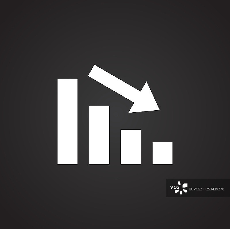 图形和网页背景上的向下图表图标图片素材