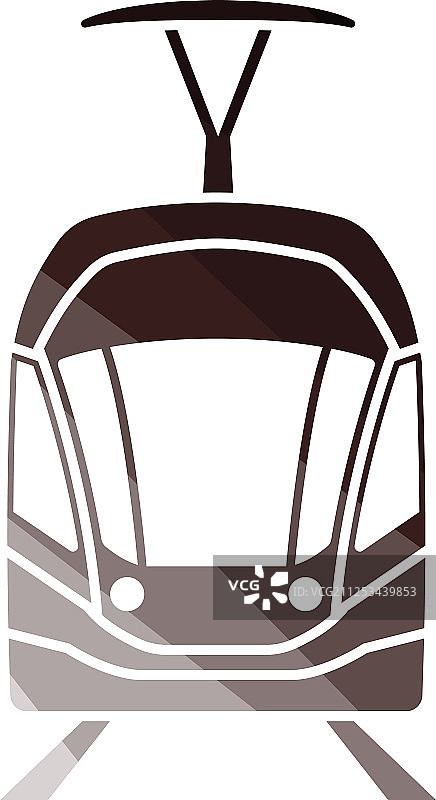 有轨电车图标正面图图片素材