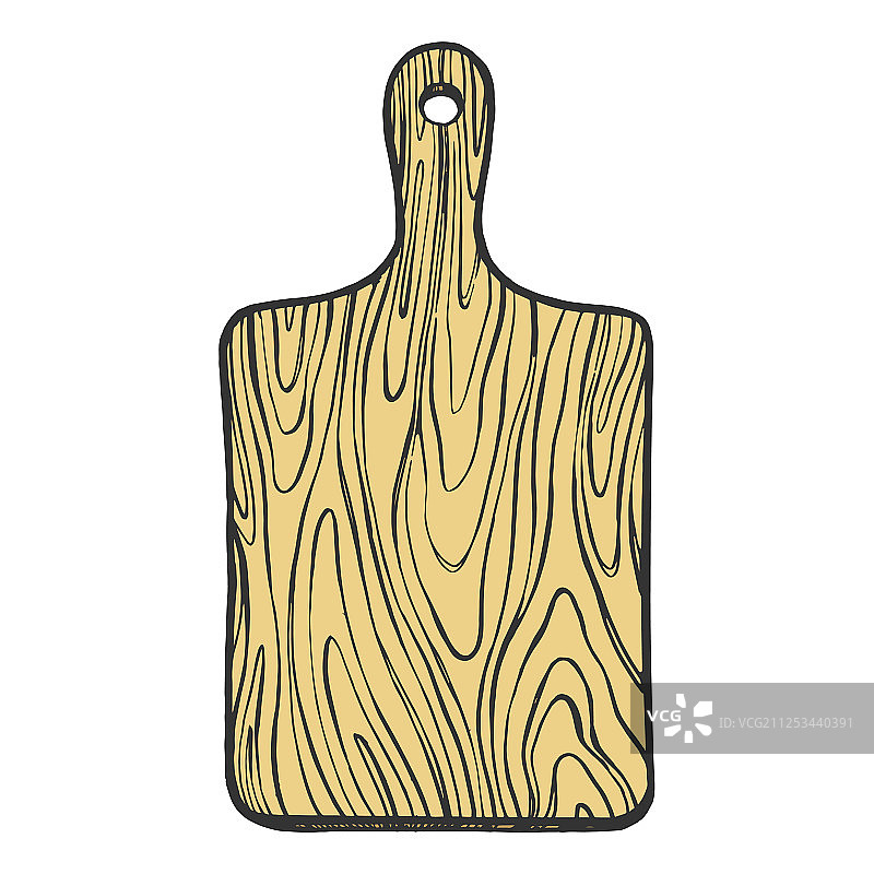 木制砧板彩色草图雕刻图片素材