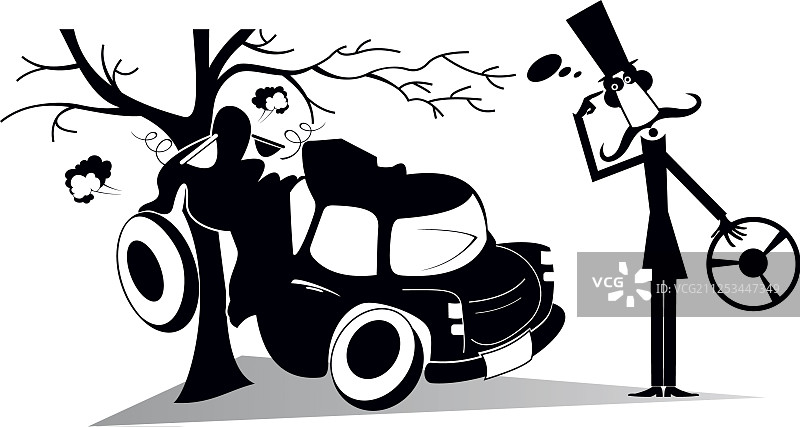 男人遭遇交通事故图片素材