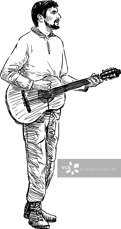 街头音乐人图片素材