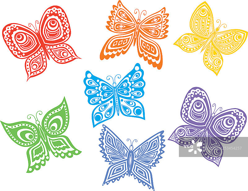 七只蝴蝶图片素材