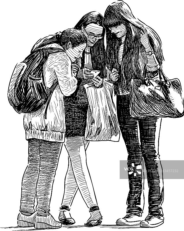 树下的女学生图片素材