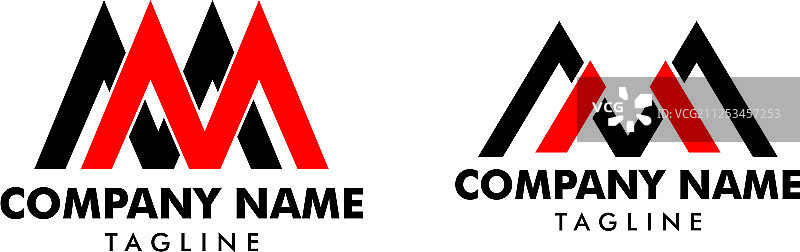 首字母MM标志模板设计套装图片素材