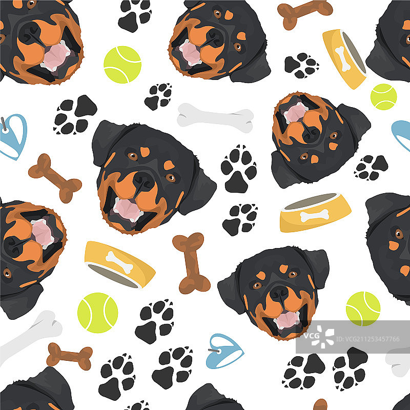 微笑的罗威纳犬图片素材