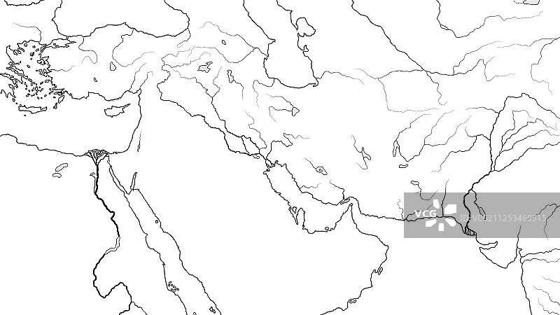 世界地图中东地区小亚细亚图片素材
