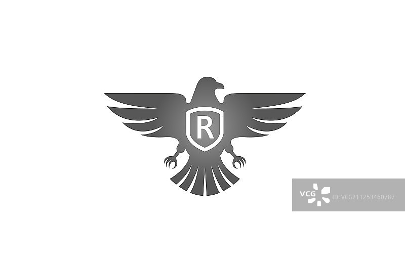 创意鹰盾牌字母R标志设计图片素材