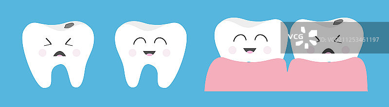 健康微笑牙齿牙龈图标线条图片素材