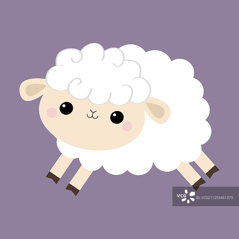 绵羊羔羊图标云朵形状跳跃动物可爱图片素材