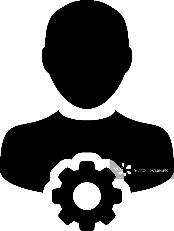带齿轮的管理员男性头像图标图片素材