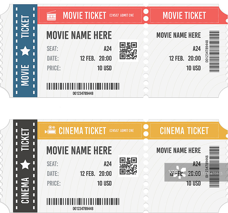 现代电影票图片素材