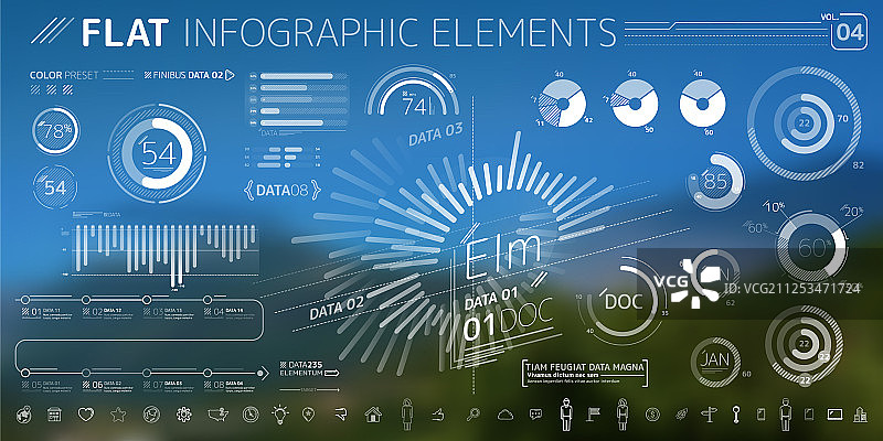 企业信息图表元素合集图片素材