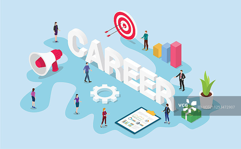 具有业务目标的职业商业工作概念图片素材