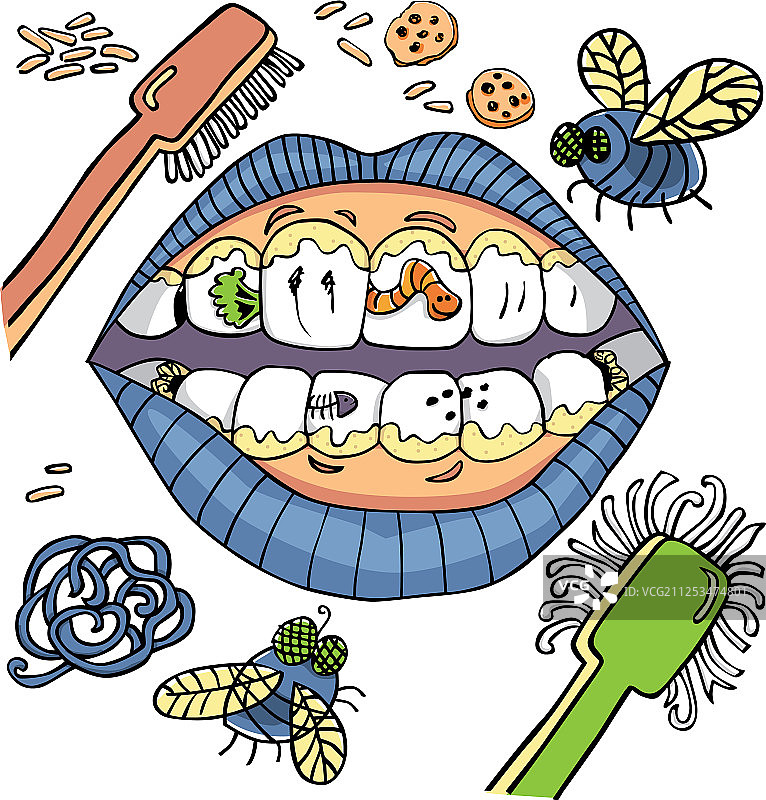 有趣的牙科卫生（露出牙齿）图片素材