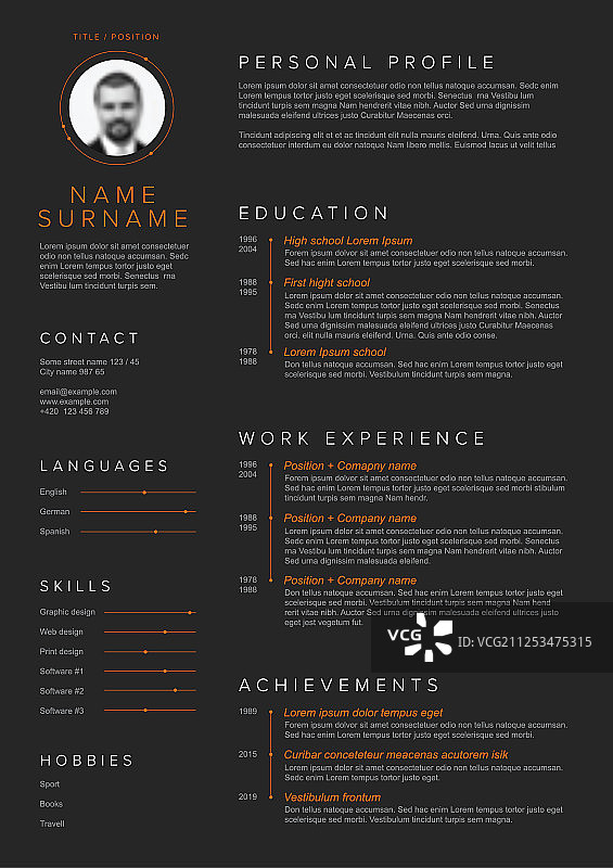 简约简历模板图片素材