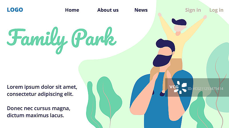 儿子在夏日家庭公园与父亲共度时光图片素材