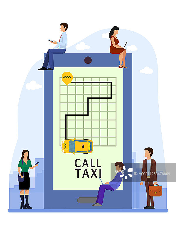 出租车在线移动应用叫车服务图片素材