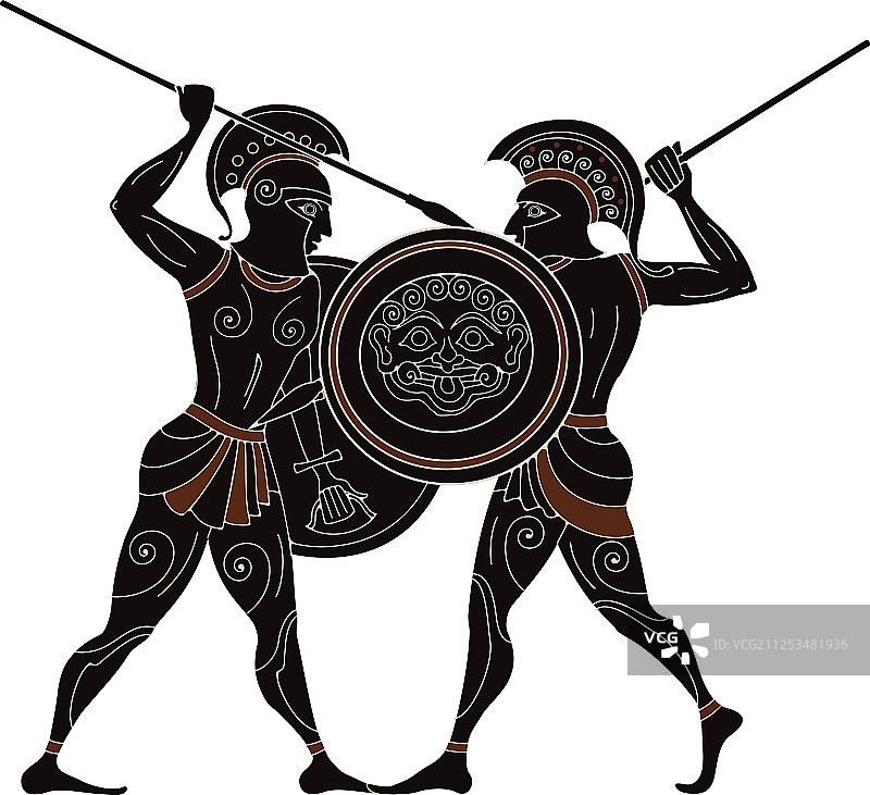 古希腊彩绘陶器艺术图片素材