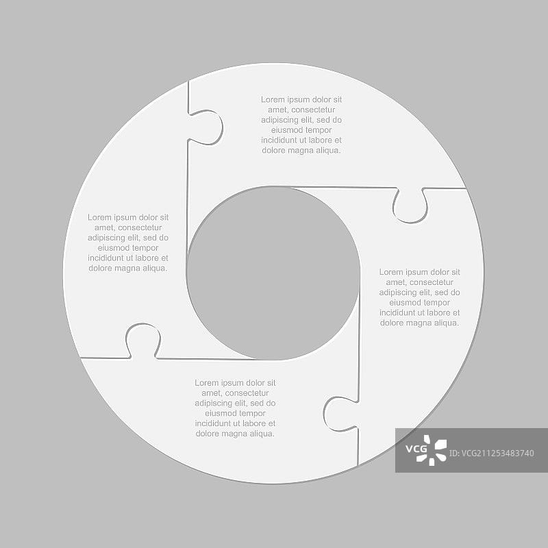 圆形图表四片拼图图片素材