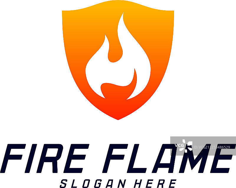 火焰盾牌标志设计模板图片素材