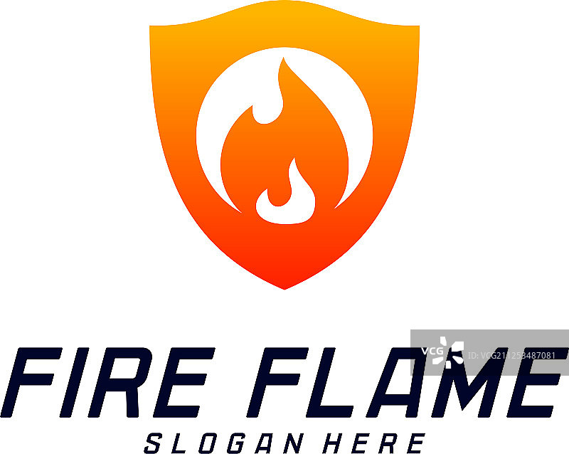 火焰盾牌标志设计模板图片素材