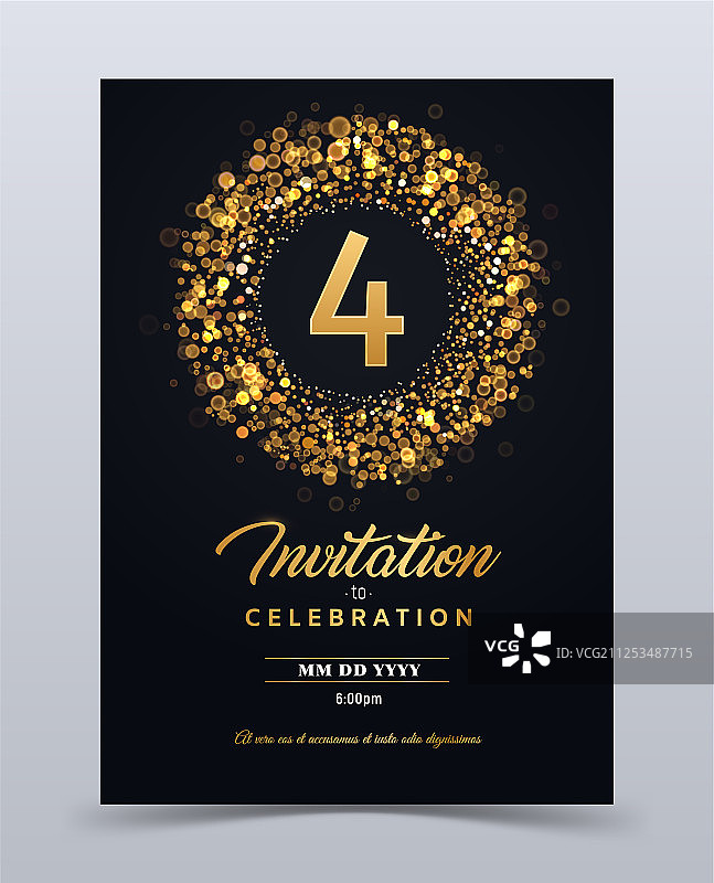 4周年邀请卡模板图片素材