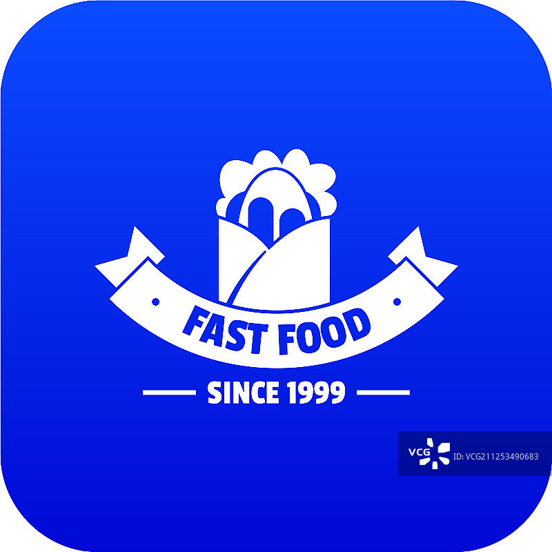 热门快餐蓝色图标图片素材