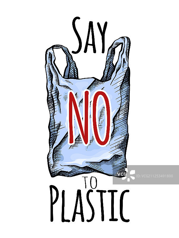 拒绝塑料着色线条画图片素材
