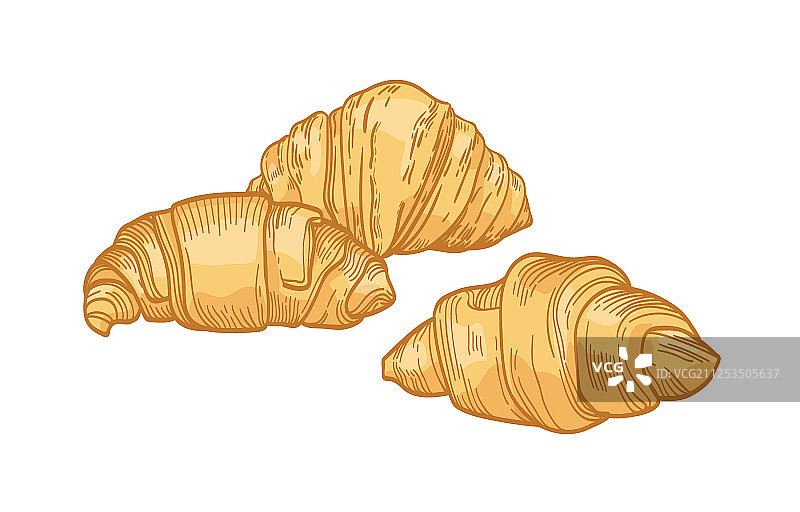 新鲜美味的羊角面包图片素材