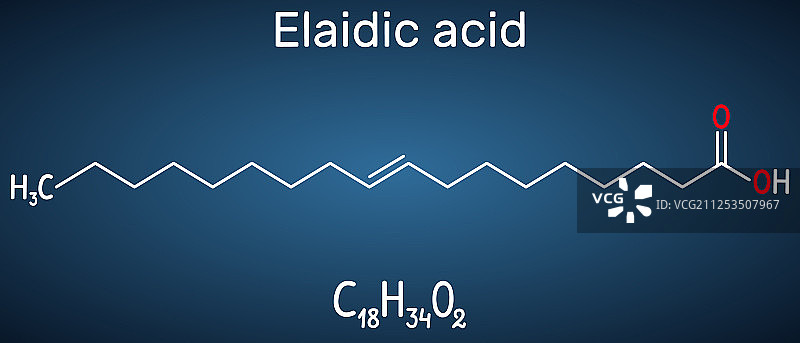 反油酸分子结构化学式图片素材