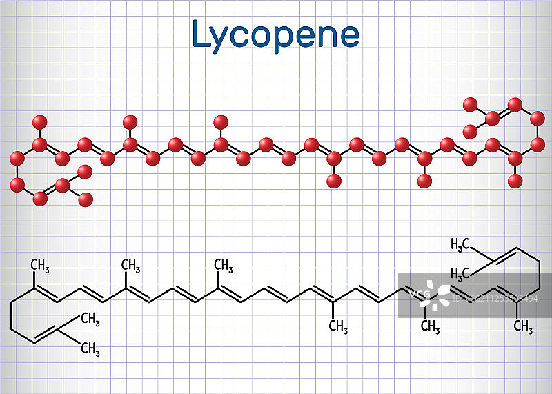 番茄红素分子结构化学式图片素材