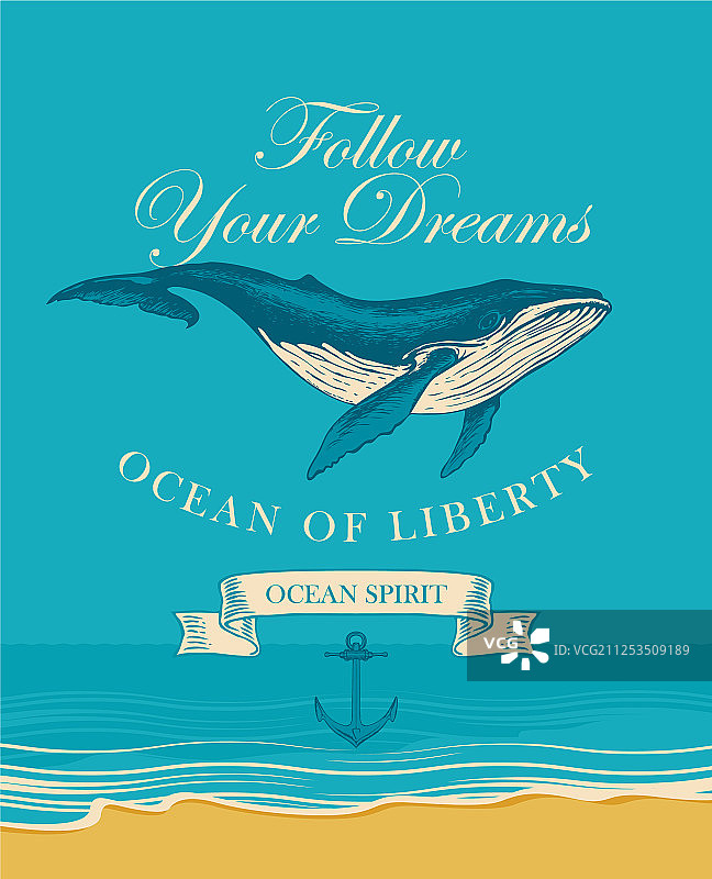 带有手绘大鱼和文字的banner图片素材