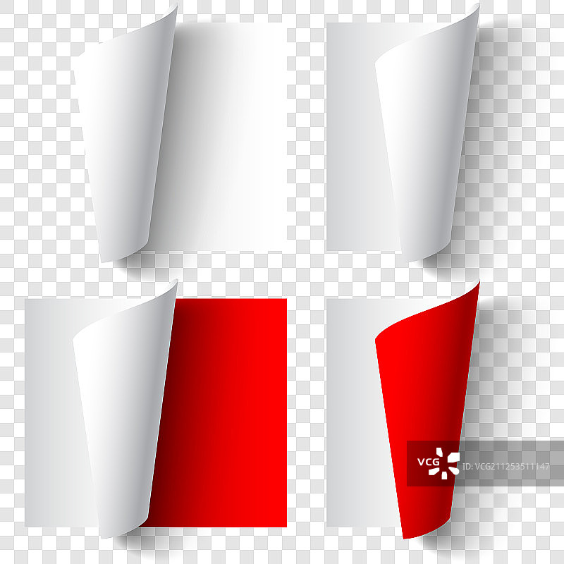 卷曲的纸张边角套装图片素材