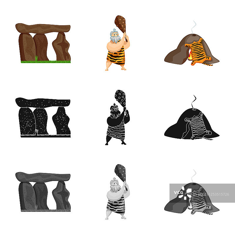 独立物体演变和史前标识图片素材